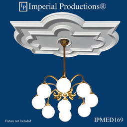 IPMED169 Medallion shown with modern chandelier