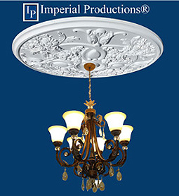 IPNP1004H medallion shown with traditional ceiling medallion