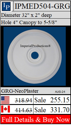 IPMED504-GRG NeoPlasterColonial medallion 32" diameter