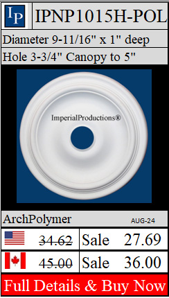 IPNP1015H Colonial Medallion 9-11/16" Diameter