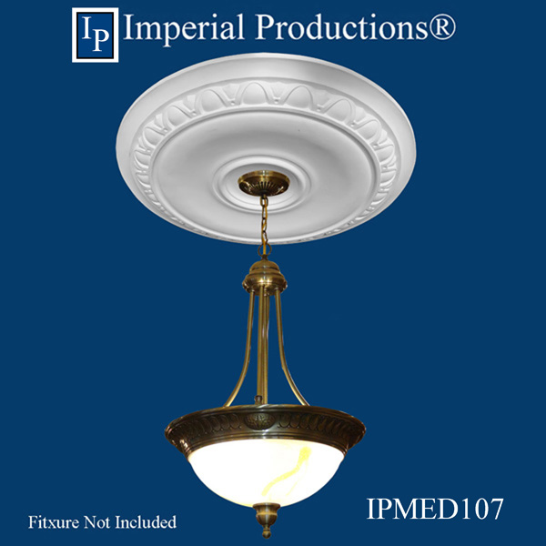 IPMED107 Ceiling Medallion shown with traditional chandelier